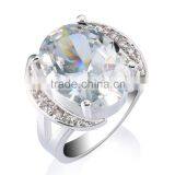 Fashion jewelry Women18K Gold Plated 3CT big gemstone zirconia Solitaire wedding Ring