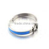 Fashion Women Enamel Spring Bracelet Fine Jewelry Stainless Steel Belt Sivler Cuff Bangle thumbnail-4