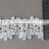 Good Price Water Solouble Lace Flower Trim With 6cm in White Polyester Embroidery Lace for Dress thumbnail-5