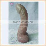 22cm big size Sex toy rose quartz and aventurine Penis For Women natural stone