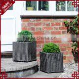 S&D Large Black Square pe Rattan Weaving Vintage Style Handmade Garden Pots for Sale Planting Pots Cheap Plant Pot