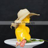 Fashion Fiberglass Yellow Female Mannequin Head For Scarf Display thumbnail-1