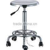 Stainless Steel Stool With Wheels Gas Lift Rolling Function thumbnail-1