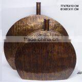 Vertical Hammered Pattern Vase in Two Sizes in Antique Antique Brass Finish thumbnail-1