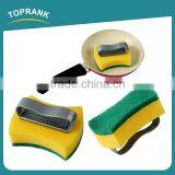 Toprank Customized Colorful Kitchen Cleaning Dish Pot Sponge Scourer Durable Plastic Handle Magic Green Sponge Scouring Pad thumbnail-1