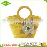 Wholesale yellow beach wheat straw bag