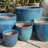 [Ecova-Shop] Vietnam Egg Glazed Ceramic Pottery Flower Planter thumbnail-1