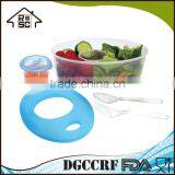 Transparent Plastic Oval Lunch Box With Cutlery Set thumbnail-3