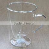 Clear Double Wall Glass Cup With Handle thumbnail-1