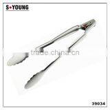 39034 12 Inch Heavy New Mould Stainless Steel Kitchen Tongs BBQ Grill Food Salad Tongs thumbnail-1