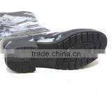 Black White Flower Pattern Women Rain Boots With Buckles thumbnail-3