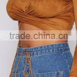 Long Sleeve Wrap Sexy Top Latest Design Women Fancy Saree Blouse Designs thumbnail-6