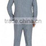 Blue And Grey Check Wool Two Button Suit(SHT1146) thumbnail-2