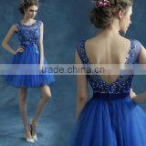 Elegant Crystal Beaded Low Back Open Sexy Party Evening Dress thumbnail-1