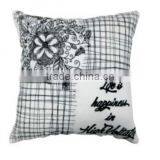 Black Embroidered Cushion Cover thumbnail-1
