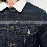 Winter Fashion Warm Black Denim Jacket Men With Fur thumbnail-3
