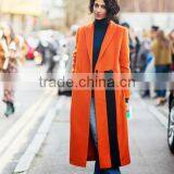 100% Hand Made Fashion Orange Winter Coat Women thumbnail-2