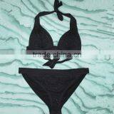 Triangle Cups Black Bikinis With Shinning Diamond Low Minimum Sexy Swimsuits thumbnail-5
