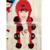 Fashion Children Unisex Tiger Pattern Winter Warm Knitting Woolen Ball Hats 5Colors 9449 thumbnail-1