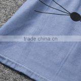 Summer Little Girl Dress Striped Demin Stitching Dress Short Sleeve Cartoon Dress Baby Colthes#A00296 thumbnail-6