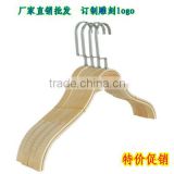 China factory deluxe shirt wooden hanger natural wood collection slack pants hanger strip-type wooden tie&belt hanger