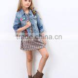 Latest Designs Fall Boutique Outfits Long Sleeve Girl Plaid Dress Wholesale Children's Boutique Clothing thumbnail-4