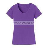 Ladies Bulk V-neck Bamboo Custom Print Blank Sublimation Tshirt thumbnail-2