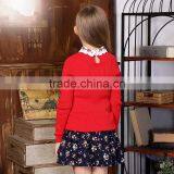 S32489W Brand Kids Knitwear Girls Sweaters Fashion Embroidery Lapels Cute Sweater thumbnail-4