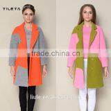 ODM Designed Fashionable Wool Warm Branded Contrasted Colored Young Ladies Long Coats thumbnail-1