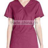 Women's Scrub Top With Adjustable Buckle at Waist Nurse Scrub Suits thumbnail-5