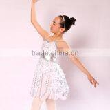 Good Price and Good Quality White Sequin Stage Dance Wear for School Girls- Girls Lyrical Dance Costumes thumbnail-2