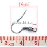 100 Pairs Gunmetal Ear Wire Hooks W/Ball Eearring Findings 18x19mm thumbnail-2