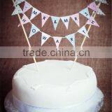 Shabby Chic Fabric Cake Bunting Cake Topper for Birthday/wedding/christening thumbnail-2