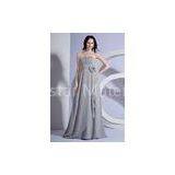 Silver Empire Strapless Chiffon Evening Party Celebrity Dress With Flower for Ladies thumbnail-1