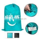 Laundry Traveling Jumbo Nylon Strap 24x36 Inches(Blue-smile) Drawstring Bag Polyester Drawstring Bag Nylon Drawstring Bag thumbnail-4