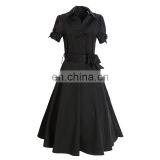 in Stock Wholesale Short Sleeves Black Wedding Bridal Shirt Dress thumbnail-1