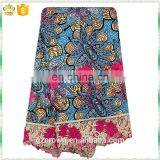 Hot Selling Wholesale French Lace Border Lace African Veritable Real Wax Print Ankara Fabric for Make ClothesH170111011 thumbnail-4