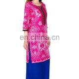 Beautiful 100% Cotton Embroidered Printed Round Neck Kurti for Woman thumbnail-5