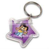 Star Shaped Acrylic Keyring Plastic Keychain