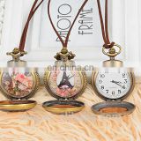 Leather chain european style pocket watch
