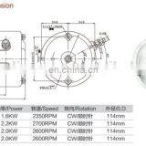 O.D 114mm 12 /24 /60/72 Volt dc Motor 1600/2200/2000W for Hydraulic Pump thumbnail-3