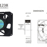 Taiwan Sanju SJ1238HA2-5F-AC Axial Flow Fan thumbnail-2