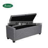 Reatai Hot Popular New Style Modern Fabric Velvet Wood Ottoman Lounge Furniture Bench thumbnail-4