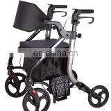Aluminum Lightweight Foldable Rollator Seat Four Wheel Adult Rollators Walker With Footrest Wheelchair 83.5-98.7cm TWA-9269 10cm thumbnail-1