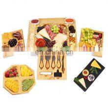 Bamboo Cheese Board Cutlery Set Serving Plate With Slate Includes Cheese Knives Tools thumbnail-2