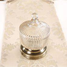 Wholesale Luxury Vintage Crystal Colorful Glass Candy Jars Storage Jar Candle Container With Lid For Festival Use thumbnail-5