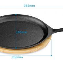 ECO-Friendly Pre-Seasoned Cast Iron Fajita Pan With Classic Design and Long Handle thumbnail-2