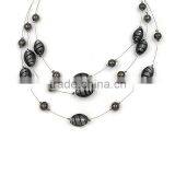 Handmade Fine Jewelry Wholesale Grey-Black Beads Statement Necklace Woman thumbnail-2
