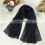 Wholesale Fashion Hot Popular Sprinkling Silver Women Plain Cotton Muslim Hijab thumbnail-5