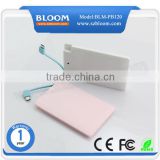 With charging cable power bank 4000mah for iphone ,cheapest oem brand credit card power bank 4000mah for iphone